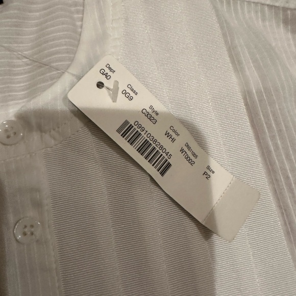 J. Crew White Grosgrain Pleated Button Down Cotton Shirt Size 2P - Picture 4 of 6